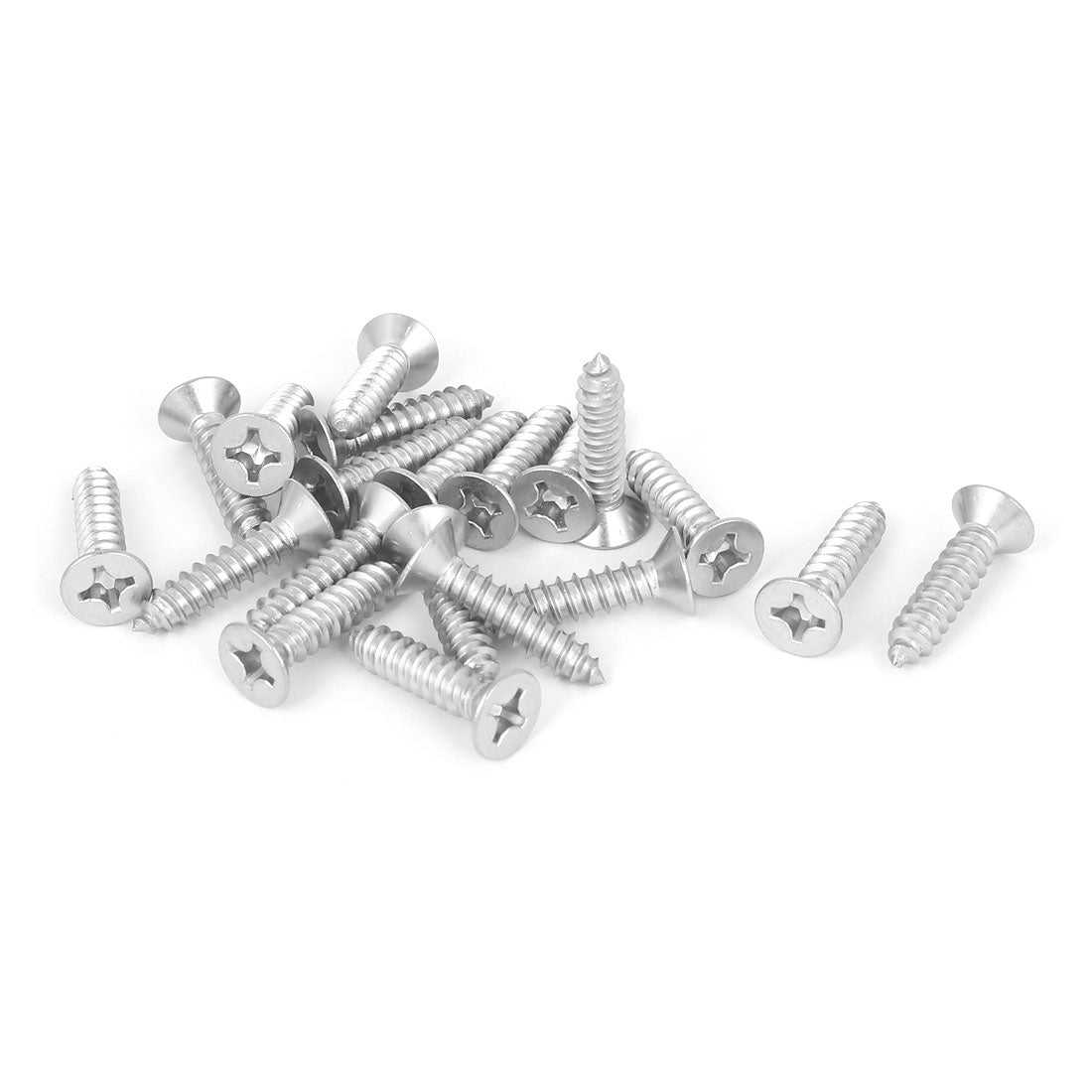 uxcell Uxcell M5.5x25mm 316 Stainless Steel Flat Head Phillips Self Tapping Screws Bolts 20pcs