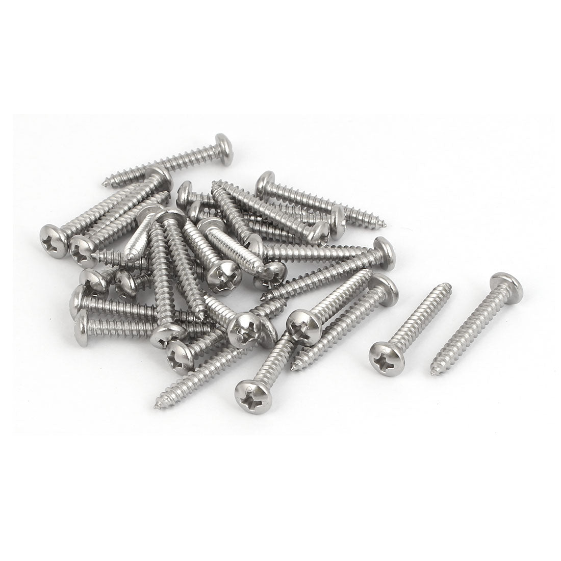 uxcell Uxcell M3.5x25mm 316 Stainless Steel Metric Phillips Pan Head Self Tapping Screws 30pcs