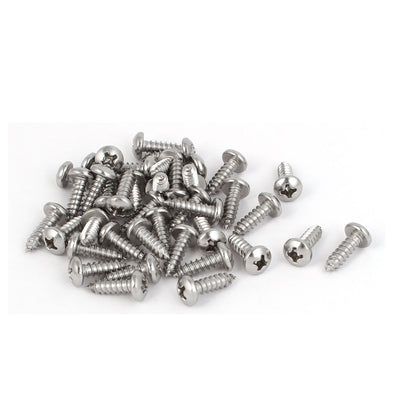 Harfington Uxcell M3.9x13mm 316 Stainless Steel Phillips Pan Head Self Tapping Screws Bolts 40pcs