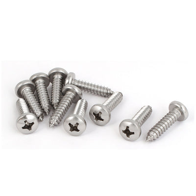 Harfington Uxcell M6.3x25mm 316 Stainless Steel Phillips Drive Pan Head Self Tapping Screws 10pcs