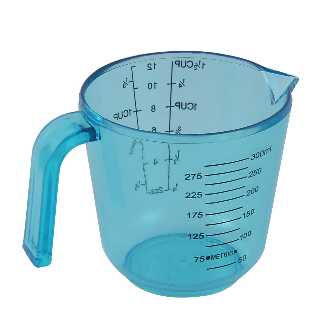 uxcell Uxcell Kitchen Biochemistry Lab Plastic Cylinder Shape Graduated Scale Powder Liquid Beaker Measuring Cup Tool Clear Blue 300ml