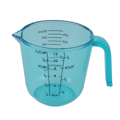 Harfington Uxcell Kitchen Biochemistry Lab Plastic Cylinder Shape Graduated Scale Powder Liquid Beaker Measuring Cup Tool Clear Blue 300ml