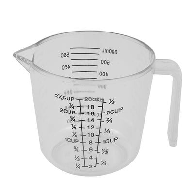 Harfington Uxcell Kitchen Lab Plastic Graduated Scale Liquid Dry Stuff Beaker Measuring Cup Tool Clear 600ml