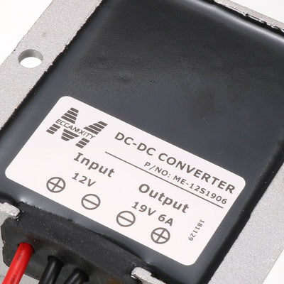 Harfington Uxcell Power Converter Regulator DC12V(10V~16V) Step-Up to DC19V 6A 114W Waterproof Voltage Convert Transformer