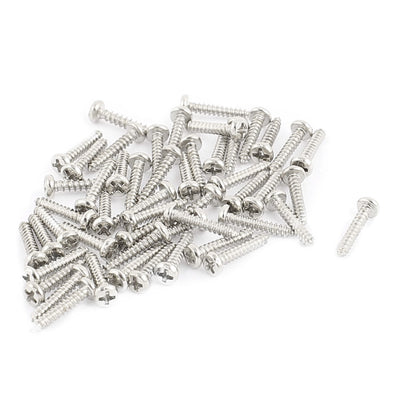 uxcell Uxcell 50pcs M1.5 x 8mm Stainless Steel Phillips Pan Round Head Self Tapping Screws