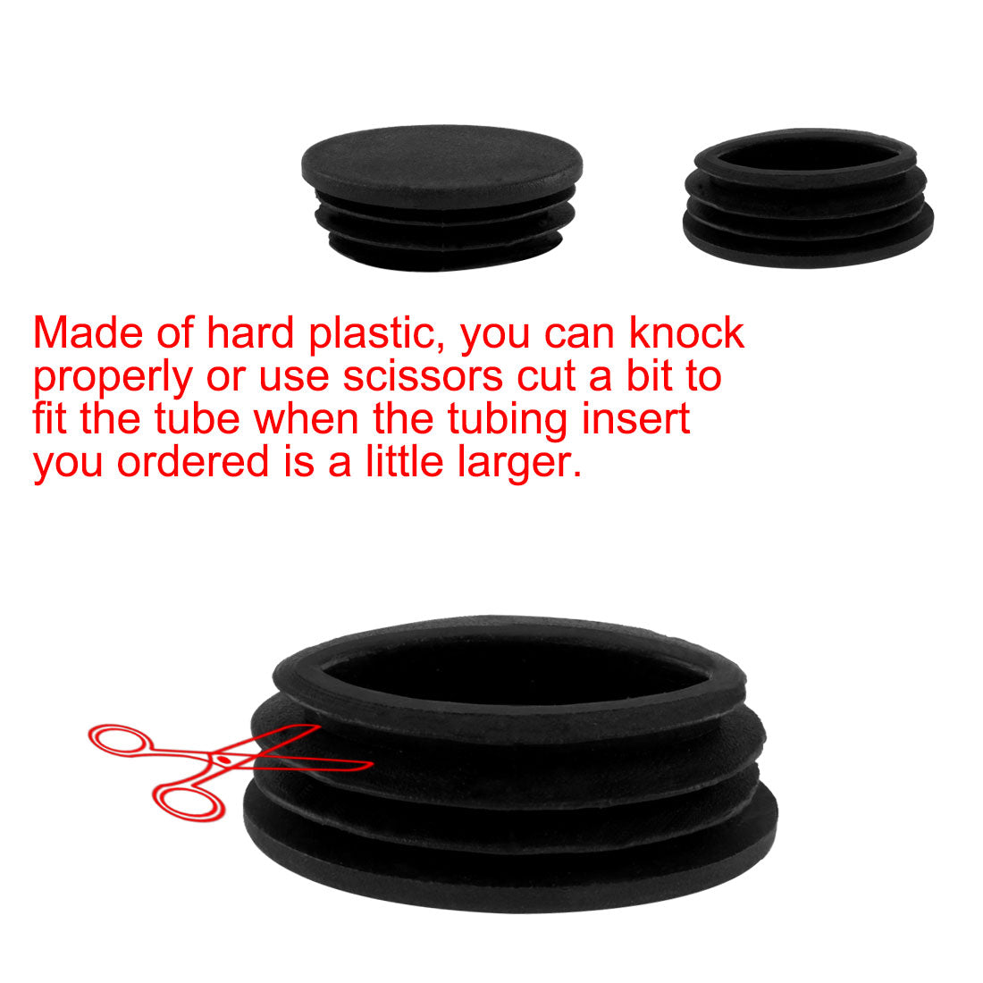 uxcell Uxcell Table Chair Leg Plastic Oval Pipe Tube Insert Cap Black 20 x 39mm 10 Pcs