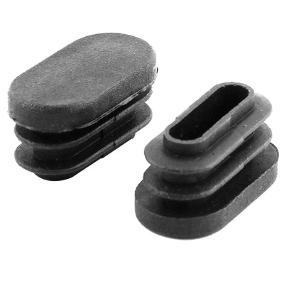 Harfington Uxcell Desk Feet Legs Plastic Oval Shaped Tube Pipe Inserts End Caps Black 20 PCS