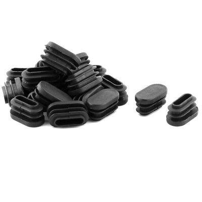 Harfington Uxcell Desk Feet Legs Plastic Oval Shaped Tube Pipe Inserts End Caps Black 20 PCS