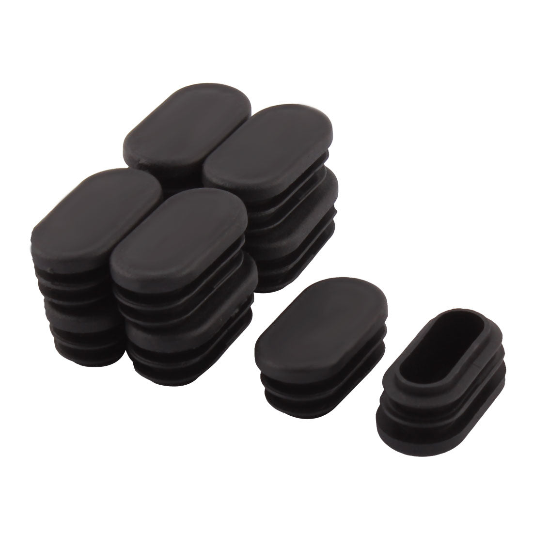 uxcell Uxcell Household Plastic Rectangular Shaped Chair Leg Tube Pipe Insert Black 4 x 2cm 10 PCS