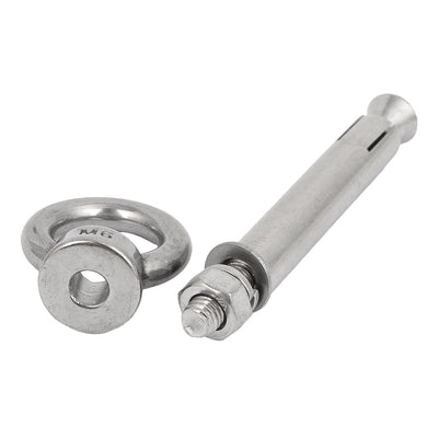 Harfington Uxcell M6x70mm 304 Stainless Steel Expansion Screw Closed Hook Anchor Bolt 5pcs