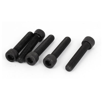 Harfington Uxcell 60mm Length M10 x 50mm Fully Thread Hex Socket Head Cap Screws Bolts Black 5 Pcs