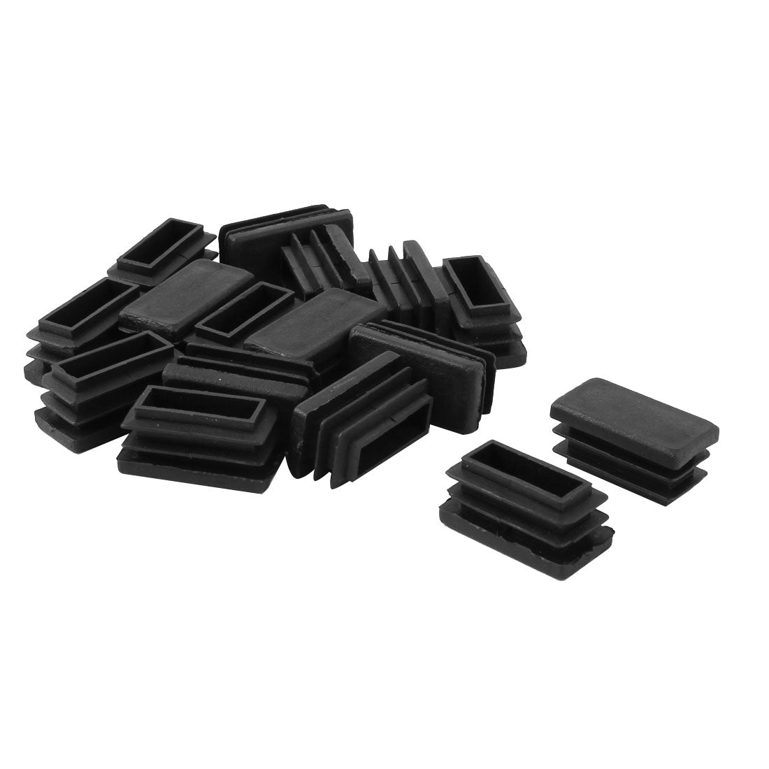 uxcell Uxcell Desk Chair Feet Plastic Rectangle Tube Inserts End Blanking Caps Black 16pcs