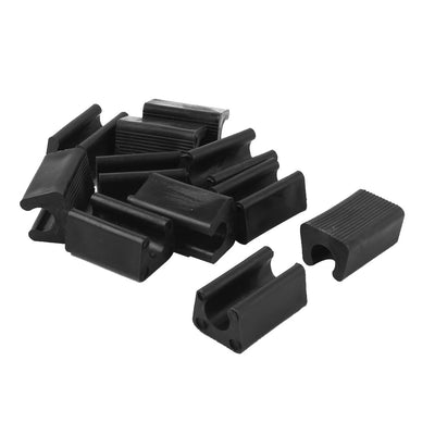 Harfington Uxcell Furniture Feet Plastic Rectangle Shaped Non-Slip Chair Legs Tip Black 12pcs