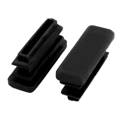 Harfington Uxcell Furniture Table Chair Leg Plastic Rectangle Tube Pipe Insert Cap Black 30mm x 10mm 100pcs