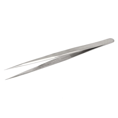 uxcell Uxcell RST-11 Non-corrosive Stainless Steel Anti Static Pointed Tip Tweezer Silver Tone