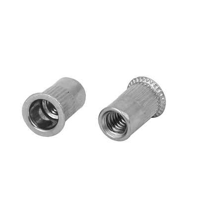 Harfington Uxcell M4 x 10mm Knurled Stripe Countersunk Head Rivet Nut Insert  50PCS