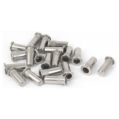 Harfington Uxcell M5x18.5mm 304 Stainless Steel Straight Knurled Closed End Rivet Nut Fastener 20pcs