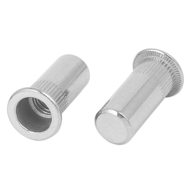 Harfington Uxcell M8x27mm 304 Stainless Steel Straight Knurled Closed End Rivet Nut Fastener 5pcs