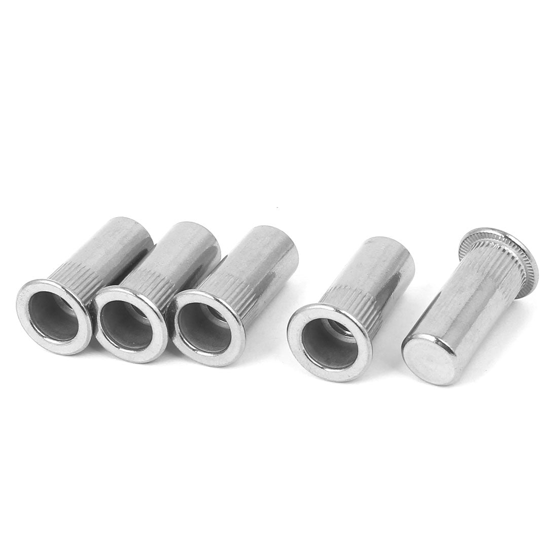 uxcell Uxcell M8x27mm 304 Stainless Steel Straight Knurled Closed End Rivet Nut Fastener 5pcs