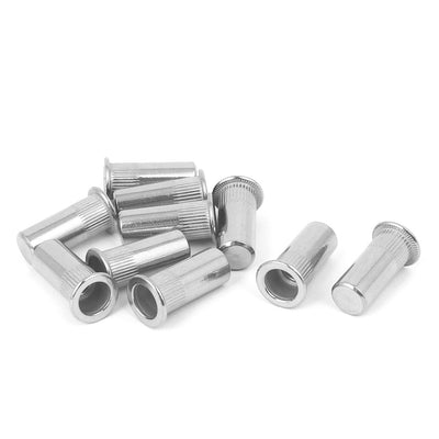 Harfington Uxcell M8x27mm 304 Stainless Steel Straight Knurled Closed End Rivet Nut Fastener 10pcs