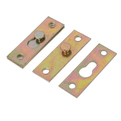 Harfington Uxcell Furniture Bed Rail Hook Plate Bracket Connector Brass Tone 8pcs