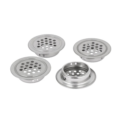 Harfington Uxcell Kitchen 25mm Bottom Dia Flat Mesh Hole Metal Air Vent Louver Silver Tone 4pcs