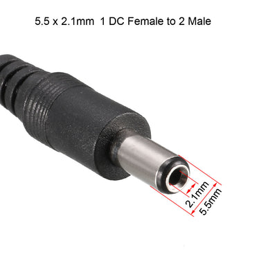 Harfington Uxcell 20cm 5.5 x 2.1mm 1 DC Female to 2 Male Cable Extension Adaptor For CCTV Camera