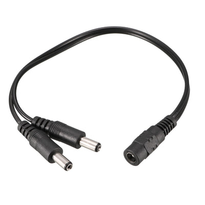 Harfington Uxcell 20cm 5.5 x 2.1mm 1 DC Female to 2 Male Cable Extension Adaptor For CCTV Camera