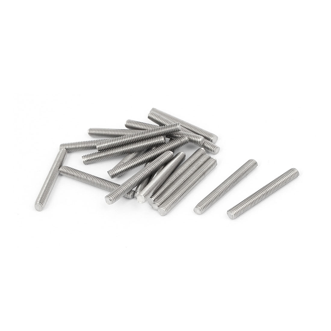 uxcell Uxcell M3 x 25mm 0.5mm Pitch 304 Stainless Steel Fully Threaded Rods Silver Tone 20 Pcs