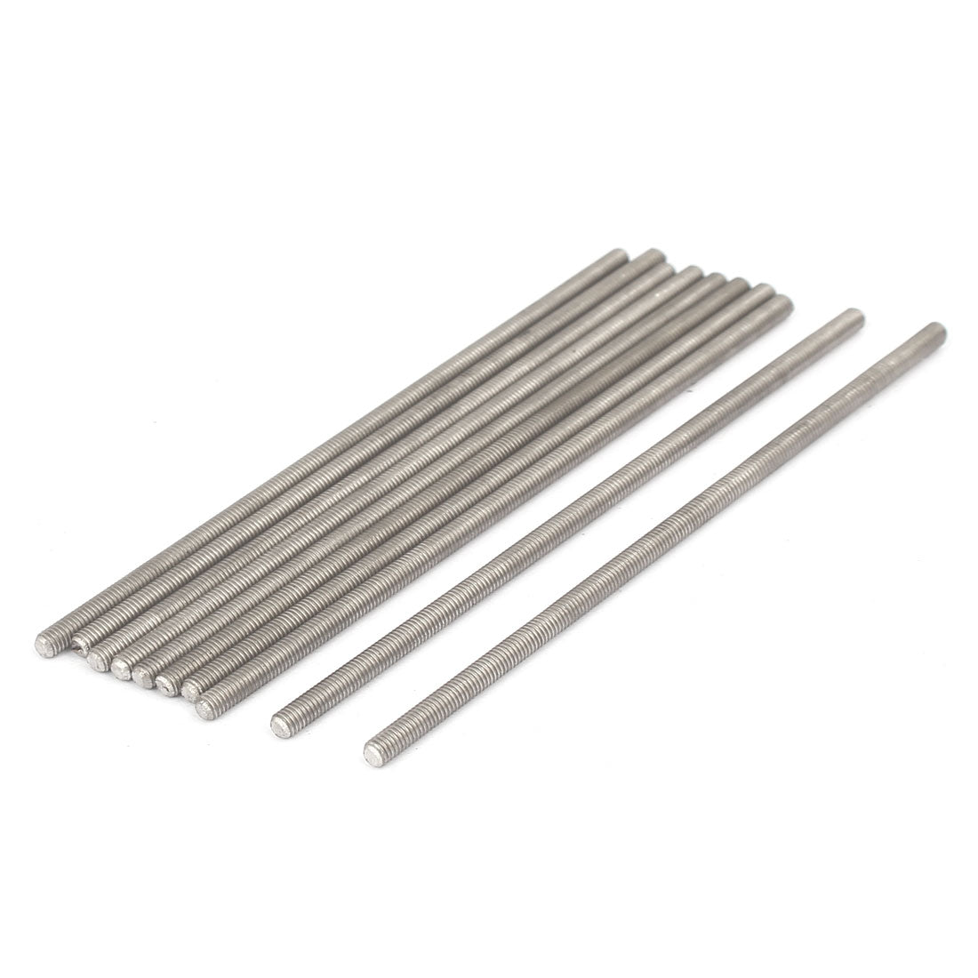 uxcell Uxcell M3 x 90mm 0.5mm Pitch 304 Stainless Steel Fully Threaded Rods Silver Tone 10 Pcs