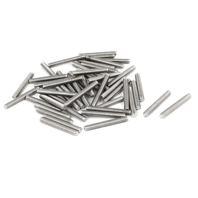 Harfington Uxcell M4 x 30mm 304 Stainless Steel Fully Threaded Rod Bar Studs Silver Tone 50 Pcs