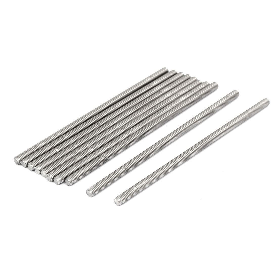 uxcell Uxcell M4 x 100mm 304 Stainless Steel Fully Threaded Rod Bar Studs Fastener 10 Pcs