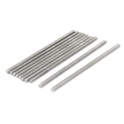 Harfington Uxcell M4 x 100mm 304 Stainless Steel Fully Threaded Rod Bar Studs Fastener 10 Pcs