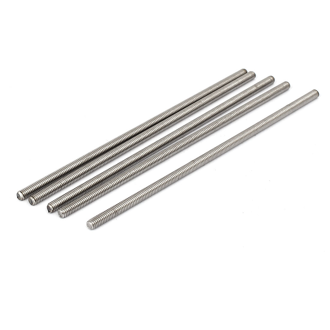 uxcell Uxcell M4 x 120mm 304 Stainless Steel Fully Threaded Rod Bar Studs Silver Tone 5 Pcs