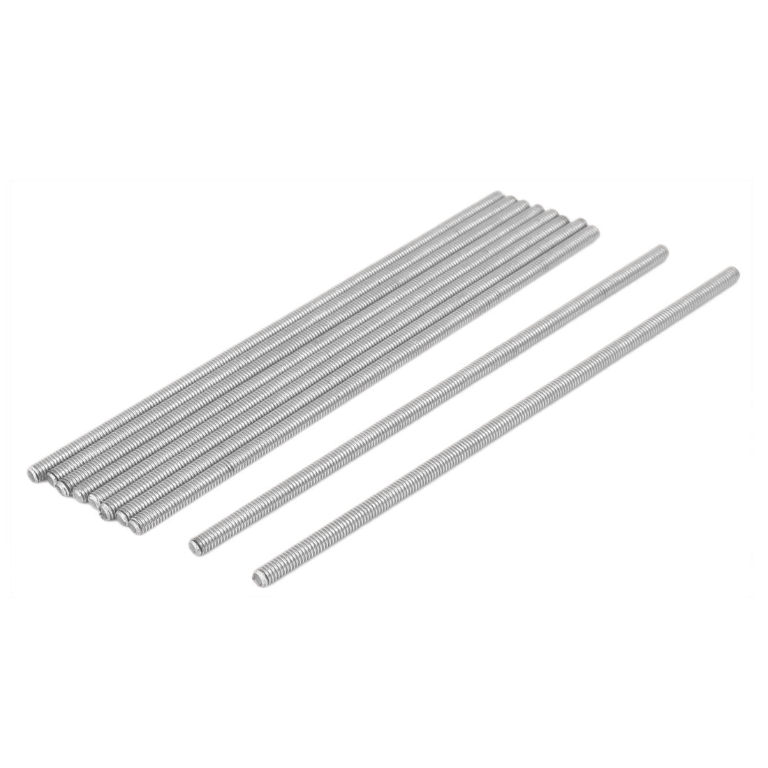 uxcell Uxcell M4 x 130mm 0.7mm Pitch 304 Stainless Steel Fully Threaded Rod Bar Studs 10 Pcs