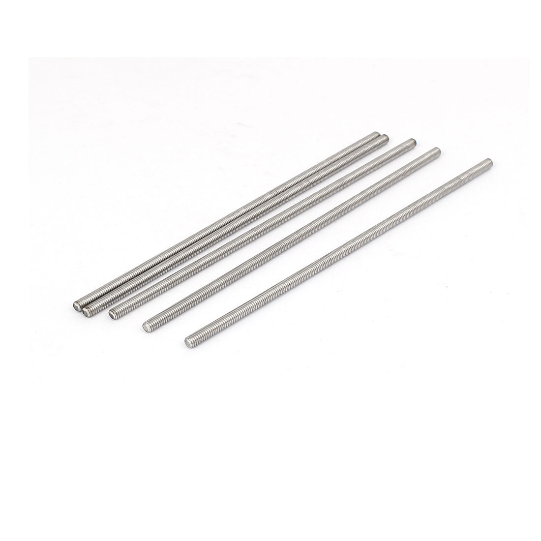 uxcell Uxcell M4 x 140mm 304 Stainless Steel Fully Threaded Rod Bar Studs Silver Tone 5 Pcs