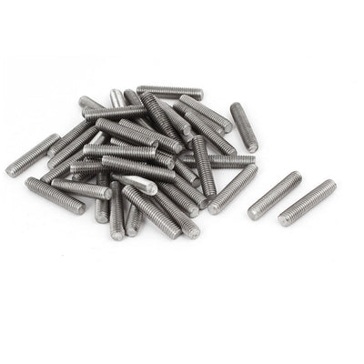 Harfington Uxcell M5 x 25mm 304 Stainless Steel Fully Threaded Rod Bar Studs Fasteners 50 Pcs