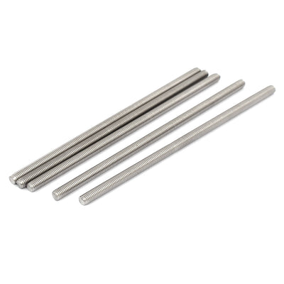 Harfington Uxcell M5 x 130mm 304 Stainless Steel Fully Threaded Rod Bar Studs Hardware 5 Pcs