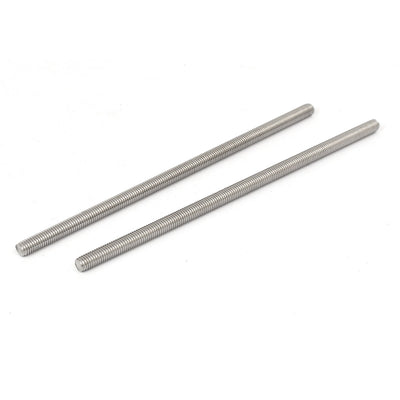 Harfington Uxcell M5 x 130mm 304 Stainless Steel Fully Threaded Rod Bar Studs Silver Tone 10 Pcs