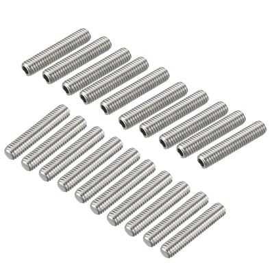 Harfington Uxcell M6 x 30mm Fully Male Threaded 304 Stainless Steel Rod Bar Studs 20 Pcs