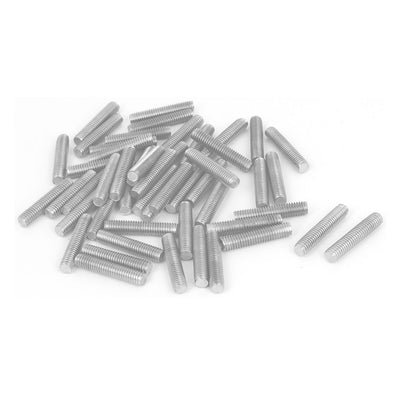 Harfington Uxcell M6 x 30mm Male Threaded 304 Stainless Steel Rod Bar Studs Fasteners 50 Pcs