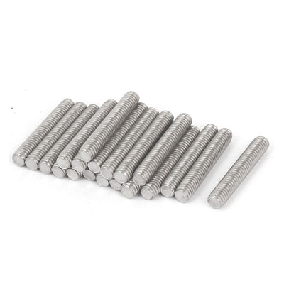 Harfington Uxcell M6 x 35mm Male Threaded 304 Stainless Steel Rod Bar Studs Hardware 20 Pcs