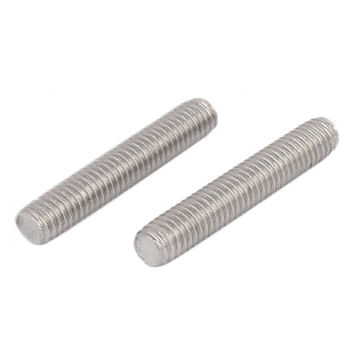 Harfington Uxcell M6 x 35mm 1mm Thread Pitch 304 Stainless Steel Rod Bar Studs Silver Tone 50 Pcs