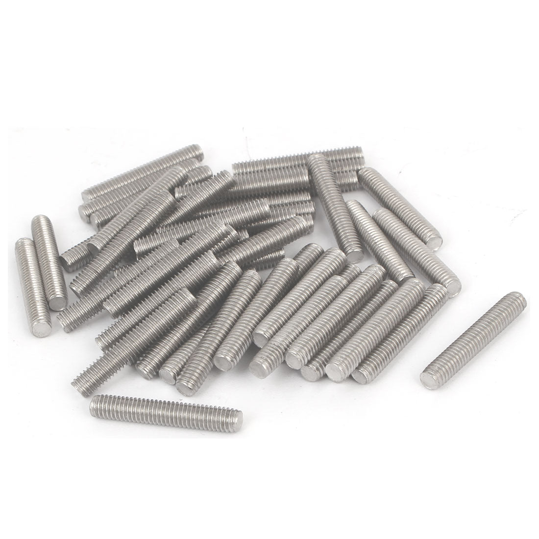 uxcell Uxcell M6 x 35mm 1mm Thread Pitch 304 Stainless Steel Rod Bar Studs Silver Tone 50 Pcs