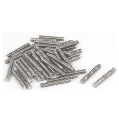 Harfington Uxcell M6 x 40mm Male Thread 304 Stainless Steel Fully Threaded Rods Bar Studs 50 Pcs