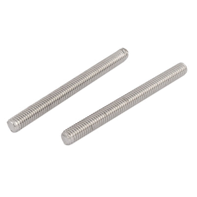 Harfington Uxcell M6 x 65mm 304 Stainless Steel Fully Threaded  Rod Bar Studs Silver Tone 10 Pcs