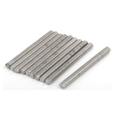 Harfington Uxcell M6 x 65mm 304 Stainless Steel Fully Threaded  Rod Bar Studs Silver Tone 10 Pcs