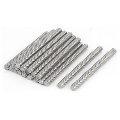 Harfington Uxcell M6 x 70mm 304 Stainless Steel Fully Threaded Rod Bar Studs Silver Tone 20 Pcs