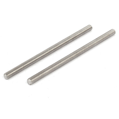 Harfington Uxcell M6 x 110mm 304 Stainless Steel Fully Threaded Rod Bar Studs Silver Tone 5 Pcs