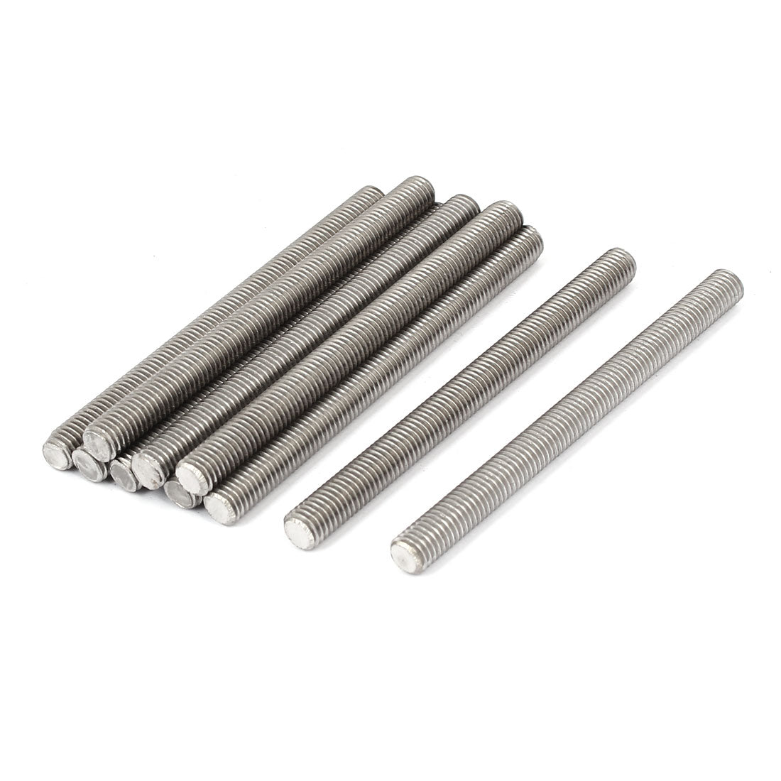 uxcell Uxcell M8 x 100mm 304 Stainless Steel Fully Threaded Rods Hardware Silver Tone 10 Pcs